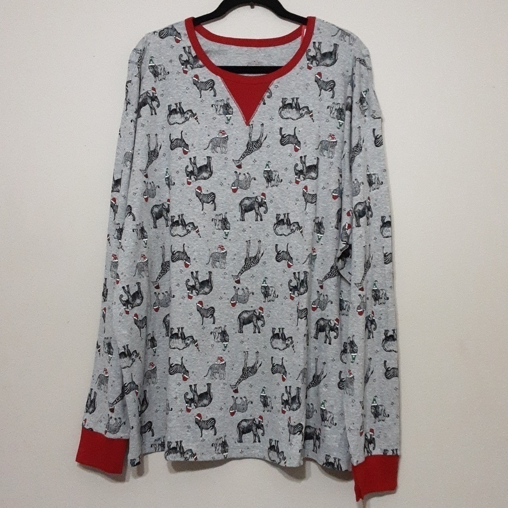Wonder shop pajamas set men 3XB novelty Christmas print holidays cozy soft gray